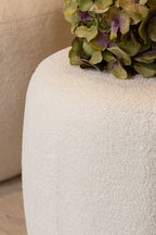 Malo - Pouf - Tissu Bouclette - Blanc
