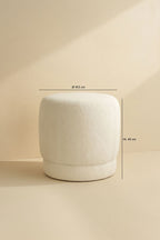 Malo - Pouf - Tissu Bouclette - Blanc