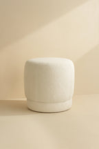 Malo - Pouf - Tissu Bouclette - Blanc