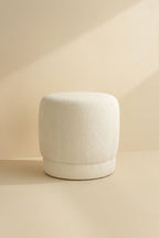 Malo - Pouf - Tissu Bouclette - Blanc