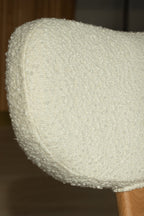 Hella - Fauteuil - Tissu Bouclette/Bois - Blanc