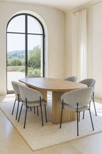Eros - Lot 2 Faut /Table - Tissu Tweed/Metal - Noir/Latte