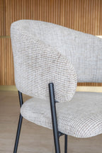 Eros - Lot 2 Faut /Table - Tissu Tweed/Metal - Noir/Latte