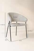 Eros - Lot 2 Faut /Table - Tissu Tweed/Metal - Noir/Latte