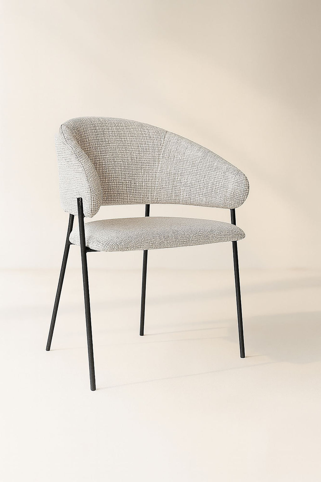 Eros - Lot 2 Faut /Table - Tissu Tweed/Metal - Noir/Latte