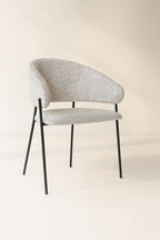 Eros - Lot 2 Faut /Table - Tissu Tweed/Metal - Noir/Latte