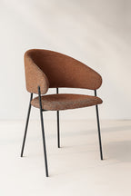 Eros - Lot 2 Faut / Table - Tissu Tweed/Metal - Brique/Noir