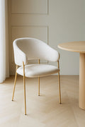 Eros - Lot 2 Faut / Table - Tissu Tweed/Metal - Ecru/Noir