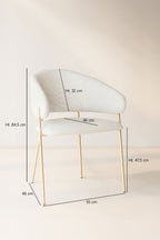 Eros - Lot 2 Faut / Table - Tissu Tweed/Metal - Ecru/Noir