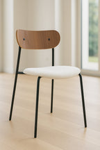Gaston - Lot2 Chaise - Bouclette/Métal/Bois - Écru