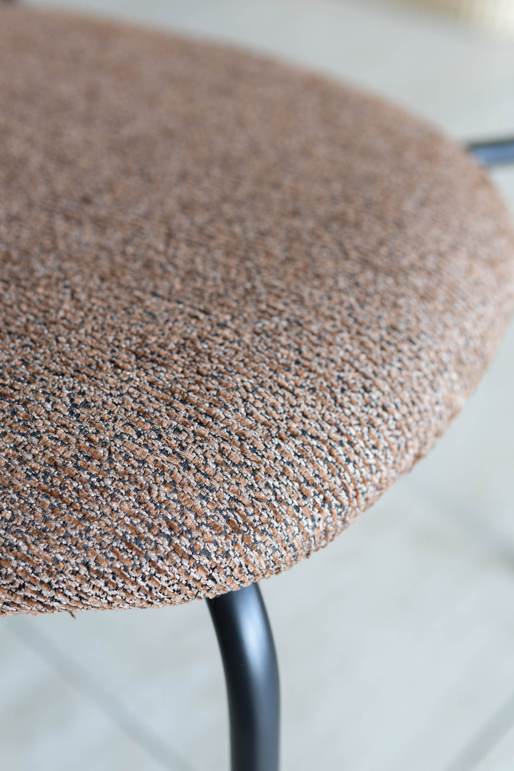 Gaston - Lot2 Chaises - Tweed/Metal/Bois - Chataigne