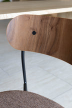 Gaston - Lot2 Chaises - Tweed/Metal/Bois - Chataigne