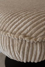 Funky - Fauteuil Pivotant - Velour Côtelé/Métal - Beige/Noir