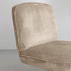 Funky - Fauteuil Pivotant - Velour Côtelé/Métal - Beige/Noir