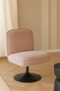 Funky - Fauteuil Pivotant - Velour Côtelé/Metal - Noir/Rose
