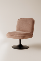 Funky - Fauteuil Pivotant - Velour Côtelé/Metal - Noir/Rose