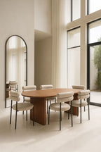 Gina - Lot 2 Chaises - Tissu Tweed/Métal - Beige/Noir