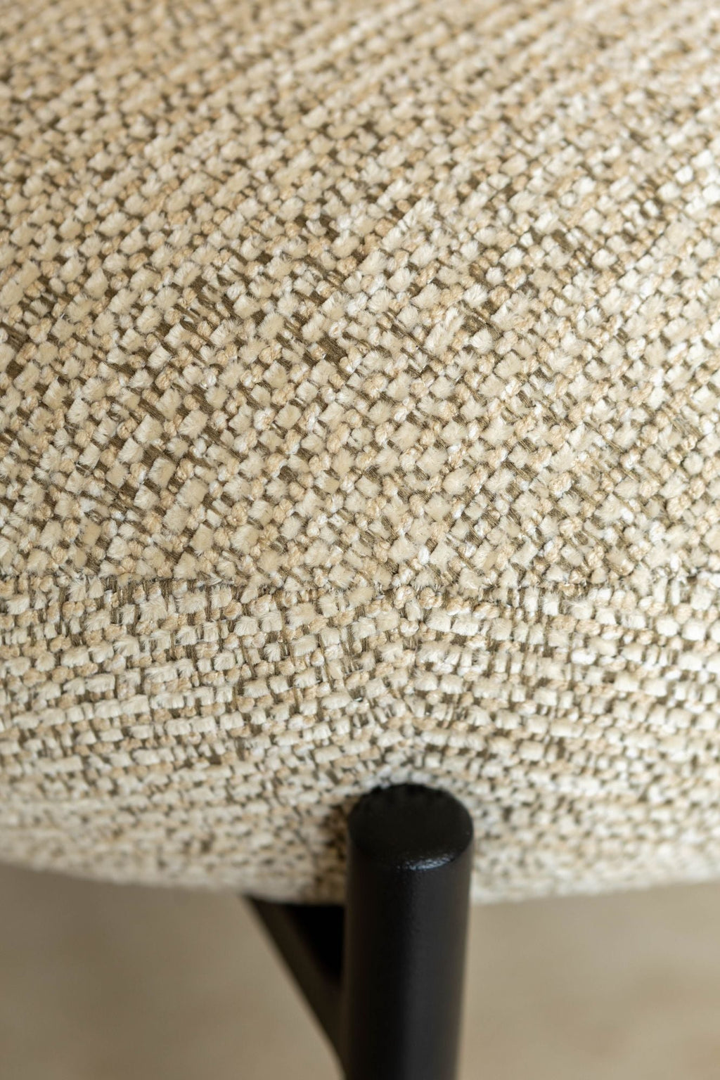 Gina - Lot2 Chaises De Bar - Tweed/Métal - Beige/Noir