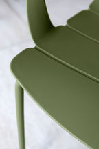 Montauk - Lot 4 Fauteuils De Table - Polypropylène/Metal - Vert Kaki