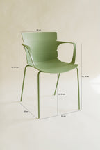 Montauk - Lot 4 Fauteuils De Table - Polypropylène/Metal - Vert Kaki