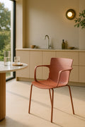 Montauk - Lot 4 Fauteuils De Table - Polypropylène/Metal - Brique