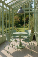 Montauk - Ensemble Table/4Fauteuil De Table En Polypopylène - Métal - Vert