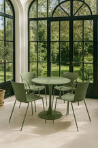 Montauk - Ensemble Table/4Fauteuil De Table En Polypopylène - Métal - Vert