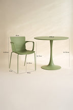 Montauk - Ensemble Table/4Fauteuil De Table En Polypopylène - Métal - Vert