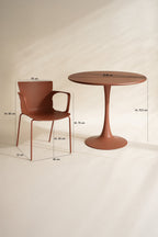 Montauk - Ensemble Table/4Fauteuil De Table En Polypopylène - Métal - Brique