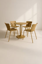 Montauk - Ensemble Table/4Fauteuil De Tble En Polypopylène - Métal - Ocre