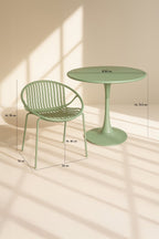 Calypso - Ensemble Table/4Fauteuil De Table - Métal Et Polypropylene - Vert