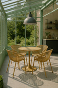 Calypso - Ensemble Table/4Fauteuil De Table En Polypropylèn - Métal - Ocre