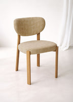 Suzie - Lot 2 Chaises - Effet Bois/Tissu/Metal