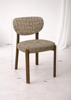 Suzie - Lot 2 Chaises - Effet Bois/Tissu/Métal - Taupe