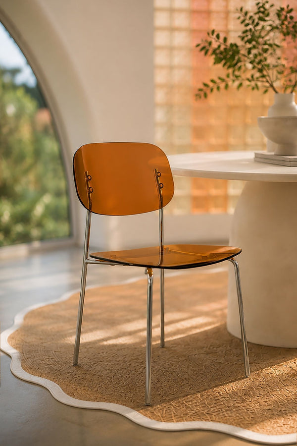 Glam - Lot De 2 Chaises - Polycarbonate - Ambre