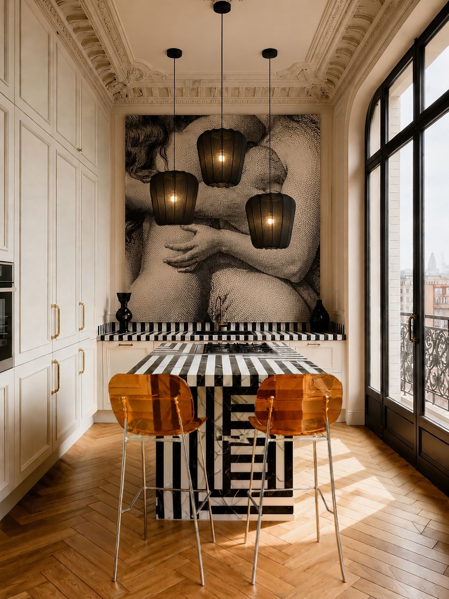 Glam - Lot De Deux Chaises De Bar - Polycarbonate - Ambre