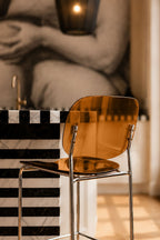Glam - Lot De Deux Chaises De Bar - Polycarbonate - Ambre