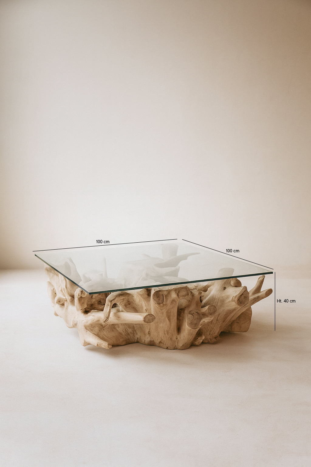 Sarannah - Table Basse - Racine De Teck/Verre