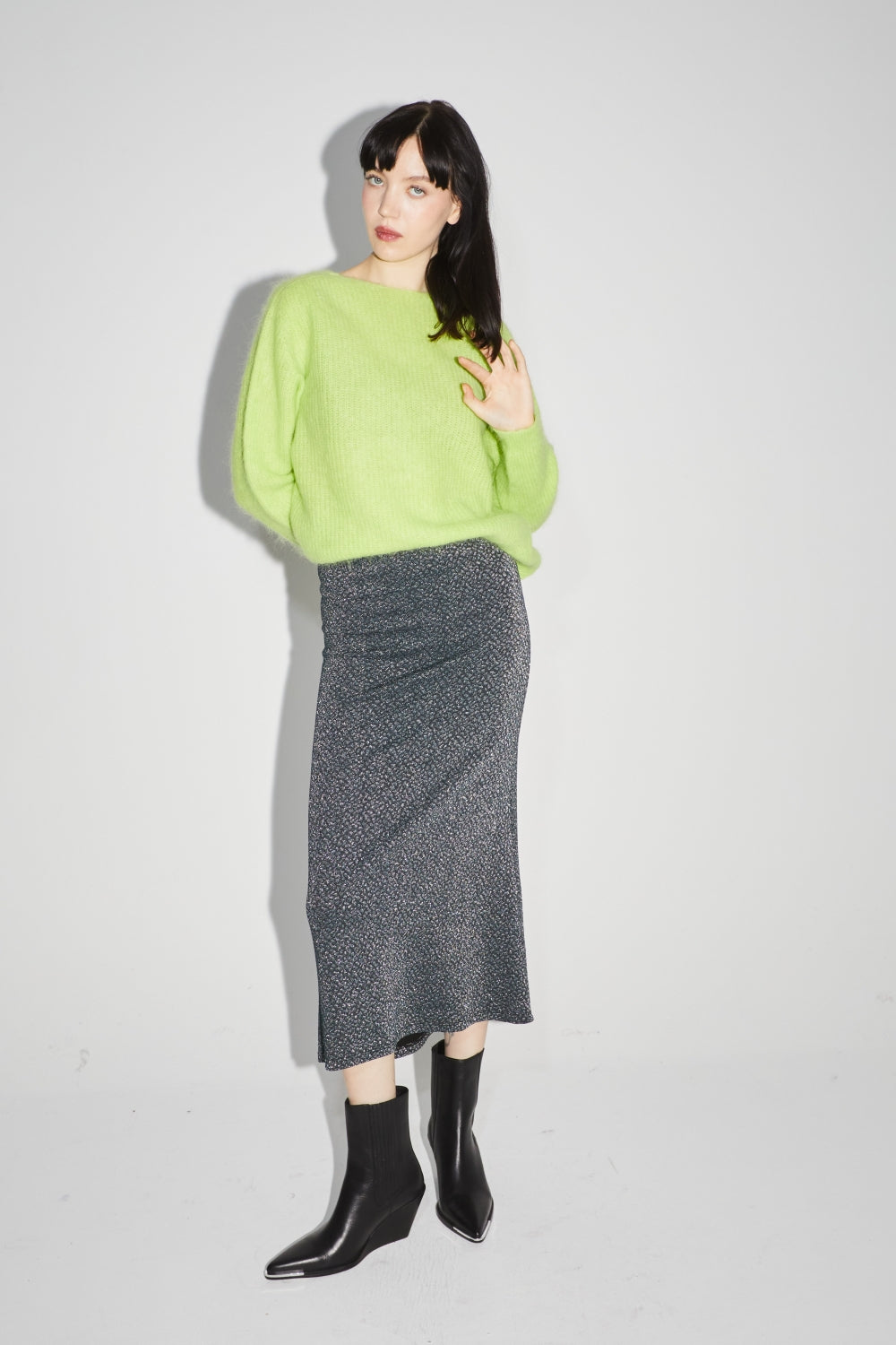 La Maxi Skirt Serena En Tricot Léo Green