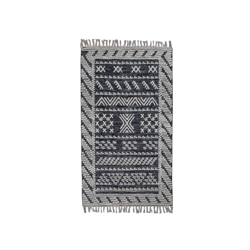 Tokat - Tapis - Coton/Laine - Noir/Gris