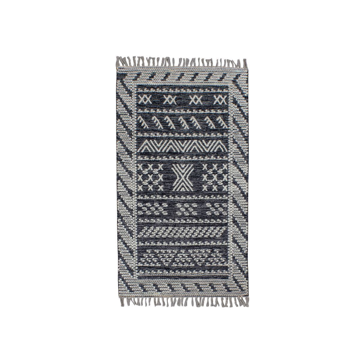 Tokat - Tapis - Coton/Laine - Noir/Gris