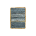 Asma - Tapis - Cuir Recycle/Coton/Jute - Bleu/Argenté