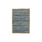 Asma - Tapis - Cuir Recycle/Coton/Jute - Bleu/Argenté