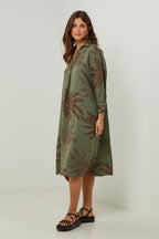 Autour Du Lin - Robe - Kaki - Femme