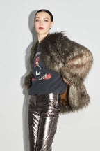 Bomber Zephyr Fausse Fourrure Tie And Dye