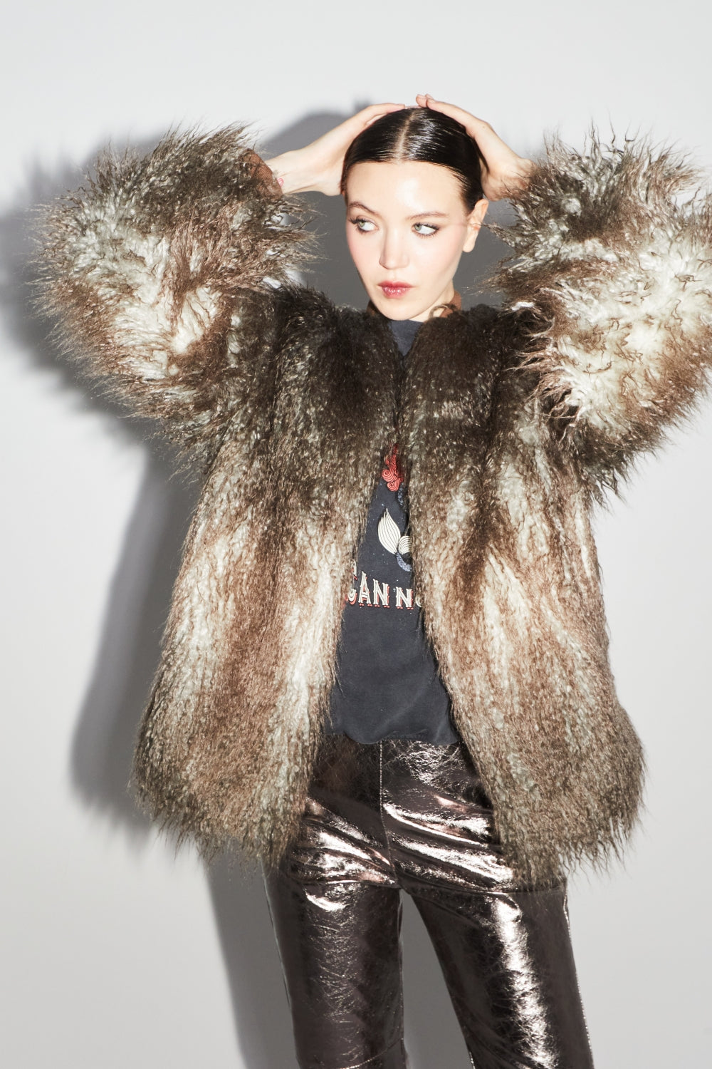 Bomber Zephyr Fausse Fourrure Tie And Dye