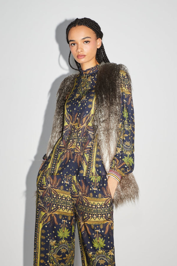 La Veste Sans Manches Morris Fausse Fourrure Tie And Dye