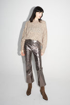 Le Pantalon Rodney Effet Cuir Métallisé Grey