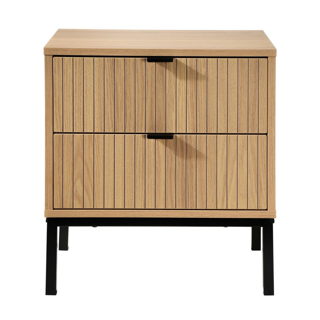 Tara - Table De Chevet 2 Tiroirs - Effet Bois
