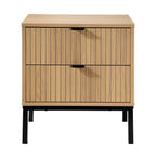 Tara - Table De Chevet 2 Tiroirs - Effet Bois